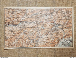 Carta O Cartina Del 1920 Cavalese Belluno Fiera Di Primiero Trentino-Alto Adige - Cartes Géographiques