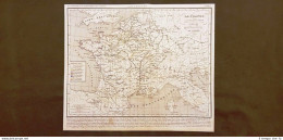 La Francia Tra L'anno 843 Ed Il 987 Carta Geografica Del 1859 Houze - Cartes Géographiques