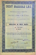 S.A. Crédit Brassicole L.B.C.  - 1936  - Obligation De 1000 Francs - Paris - Bank & Versicherung