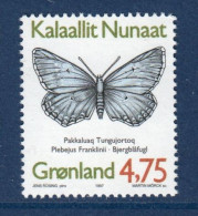 Groenland, **, Yv 280 A, Mi 303 Y, SG 312, Plebejus Franklinii, Papillon, - Neufs