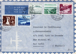 Switzerland / Suisse / Schweiz-Brazil 1954 Full Set Pro Patria Brief / Cover. - Storia Postale