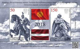 Kyrgyzstan 2018 Joint Issue With Latvia 25th Of Diplomatic Relations KEP Block MNH - Lettland