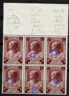 462  Bloc 6 Bdf  **  T2  LV 6  Bouton Collerette  T3  LV 22  Point Sous Menton  T4 Bouton Collerette  T5 LV ... - 1931-1960