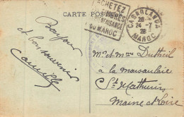 24-3032 : OBLITERATION. DAGUIN. ACHETEZ DES TIMBRES DE BIENFAISANCE DU MAROC. CASABLANCA 1928 - Sonstige & Ohne Zuordnung