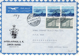 Switzerland / Suisse / Schweiz-South Africa 1955 Part Set Pro Patria Zu#75(x3),71(x2) Brief / Cover. - Briefe U. Dokumente