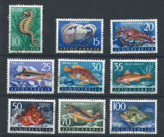 Yougoslavie N°697/705 Obl (FU) 1956 - Faune Marine - Gebraucht