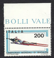 Italia, Italy, Italien, Italie 1983; Tiro A Segno, Shooting Gallery, Su Sci; Gara Di Biathlon. Francobollo Di Bordo. - Tir (Armes)