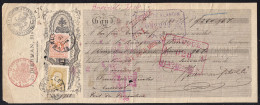 EFFET DE COMMERCE 1882 DIERMAN  - AFFRACHISSEMENT MIXTE COB 28 & 32  ENSIVAL - GAND - 1800 – 1899