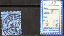 MONACO - N° 13 (Oblitéré) - Used Stamps