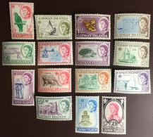 Cayman Islands 1962 - 1964 Definitives Set Turtles Fish Flowers Reptiles MH - Kaaiman Eilanden