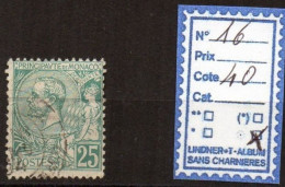 MONACO - N° 16 (Oblitéré) - Used Stamps