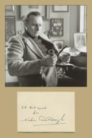 Adrian Conan Doyle (1910-1970) - Son Of Arthur Conan Doyle - Signed Card + Photo - Ecrivains