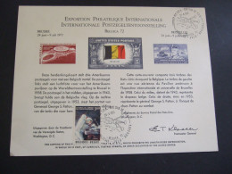 BELGIUM USA CS HK Carte Souvenir FDC Du 9-7-1972  - Série Belgica (MAP16-TVN) - Souvenir Cards - Joint Issues [HK]