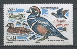 SPM MIQUELON 2008  PA N° 88 ** Neuf MNH Superbe C 6 € Oiseaux Arlequin Plongeur Migrateurs Birds Faune Fauna Animaux - Nuevos