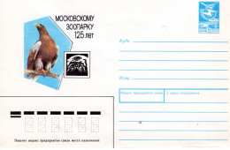 RUSSIA [USSR]: 1989 BIRD - EAGLE - MOSCOW ZOOPARK Unused Postal Stationery Cover - Registered Shipping! - Interi Postali