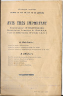 Chemins De Fer D'Alsace Et De Lorraine - Livret: Avis Très Important à Distribuer Aux Agents Cheminaux 1932 - Ferrocarril