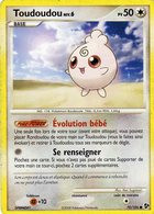 Carte Pokemon 70/106 Toudoudou 50pv 2008 - Autres & Non Classés