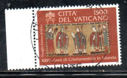 CITTÀ DEL VATICANO VATIKAN VATICAN 2000 MILLENNIO DEL CRISTIANESIMO IN ISLANDA LIRE 1500 USATO USED OBLITERE' - Used Stamps