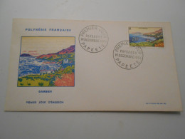 Polynesie Française Fdc , Paysages Gambier 1964 - FDC