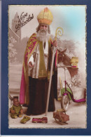 CPA Saint Nicolas Père Noël Santa Claus Nicolo Nicolaas Non Circulé Jouets Ane - Saint-Nicolas