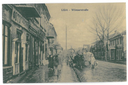 BL 21 - 13332 LIDA, Belarus, Street & Stores - Old Postcard, CENSOR - Used - 1916 - Belarus
