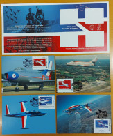 FRANCE (2023) Cartes Maximum Cards 70 Ans Patrouille France Avion Airplane Ouragan, Mystère IV, Fouga Magister, Alphajet - 2020-…