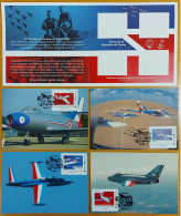 FRANCE (2023) Cartes Maximum Cards 70 Ans Patrouille France Avion Airplane Ouragan, Mystère IV, Fouga Magister, Alphajet - 2020-…