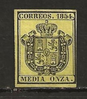 Espagne  Service N° 1 (1854)   Sans Gomme - Dienstmarken