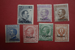 Stamps Greece Italy   1912 " PATMOS " Ovpt, Complete Set Of 7 Values, M. ((Hellas 3X/9X)). - Dodécanèse