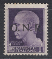 Repubblica Sociale Italiana (1944) - GNR Brescia, 1 Lira ** - Mint/hinged