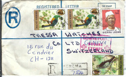 SIERRA LEONE Ca.1983: LSC Rec. Entier De 35c De Kenema Pour Genéve - Sierra Leone (1961-...)