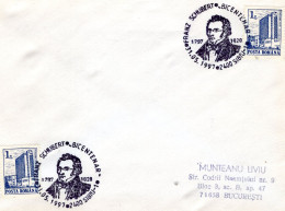 ROMANIA 1991: COMPOSER FRANZ SCHUBERT, ILLUSTRATED POSTMARK - Registered Shipping! - Marcofilie