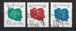 Poland 1959  15 Th Anniv. Of The Republic Y.T. 973/975 (0) - Gebraucht