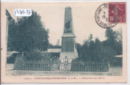 FONTAINES-FOURCHES- MONUMENT AUX MORTS- ARTISTIC 1141-1- ECRITE EN 1932- PHOTO DE 1927 - Other & Unclassified