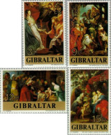 Gibarltar  367/70   1977  Navidad. 400 Aniv. De Rubens Cuadros MNH - Gibraltar