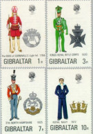 Gibraltar - 284/87 - 1972 Uniformes Militares Lujo - Gibraltar