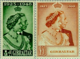 Gibraltar - 119/20 - 1946 Bodas De Plata De Los Soberanos Británicos Lujo - Gibraltar