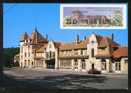 FRANCE (2021) Carte Avec ATM LISA - MARCOPHILEX XLV Néris-les-Bains, Ancienne Gare, Train Station, Estación Tren - Brieven En Documenten