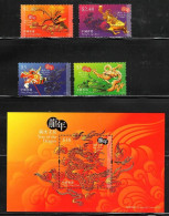 China Hong Kong 2012 Chinese New Year - Year Of The Dragon (stamps 4v+SS/Block) MNH - Nuevos