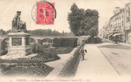 FRANCE - Chinon - La Statue De Rabelais Et Le Boulevard Charles VII - Carte Postale Ancienne - Chinon