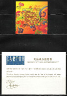 China Hong Kong 2012 Zodiac/Lunar New Year Of Dragon Silk SS/Block With Certification MNH - Ungebraucht