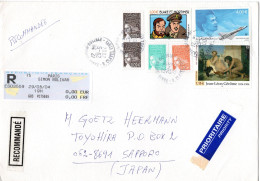 L75613 - Frankreich - 2004 - €4,00 Auriol MiF A R-LpBf PARIS -> Japan - Lettres & Documents