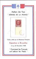 PETAIN N° 517 FAUX FFI SUR ENCART DE L’EXPO DE BRUXELLES/NOV. 1945 - 1941-42 Pétain