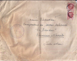 PETAIN N° 517x2 SUR L. CONFECTIONNEE AVEC UNE AFFICHE DU SECOURS NATIONAL DE CHATEAUROUX/20.10.43 - 1941-42 Pétain