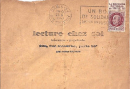 PETAIN N° 517+PUB SECOURS NATIONAL S/L. DE PARIS/23.8.43 - 1941-42 Pétain