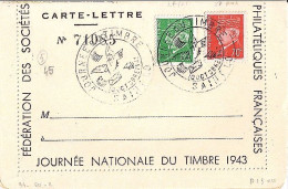 PETAIN N° 511 S/CARTE LETTRE OFF. DE ST LO/JOURNEE DU TP/10.10.43 - 1941-42 Pétain