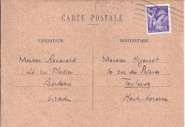 IRIS N° 651 S/CP. DE BORDEAUX/31.12.44 - 1939-44 Iris