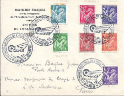 IRIS N° 649/650/651/652/654/655/656 S/L. DE PARIS/CONGRES DE L AVIATION/6.4.45 - 1939-44 Iris