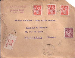IRIS N° 435x3/431 S/L. REC. DE PARIS/28.2.41 - 1939-44 Iris