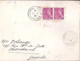 MERCURE N° 416x2 S/L.DE BORDEAUX/27.2.39 - 1938-42 Mercurius